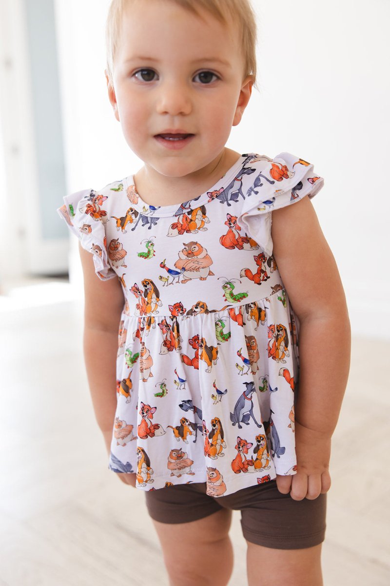 Best of Friends Peplum Biker Shorts Set - scoots