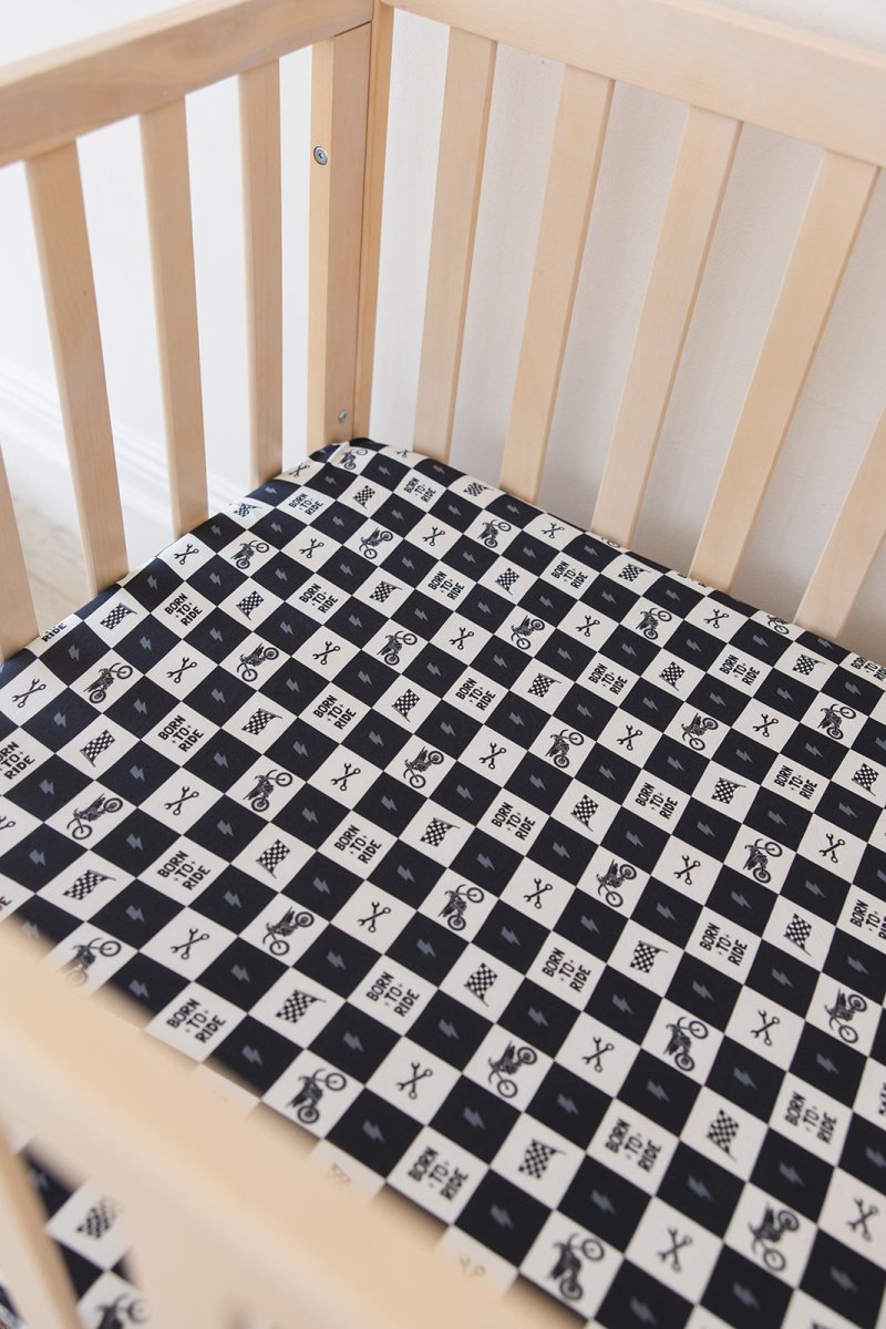 Born to Ride Crib Sheet - scoots