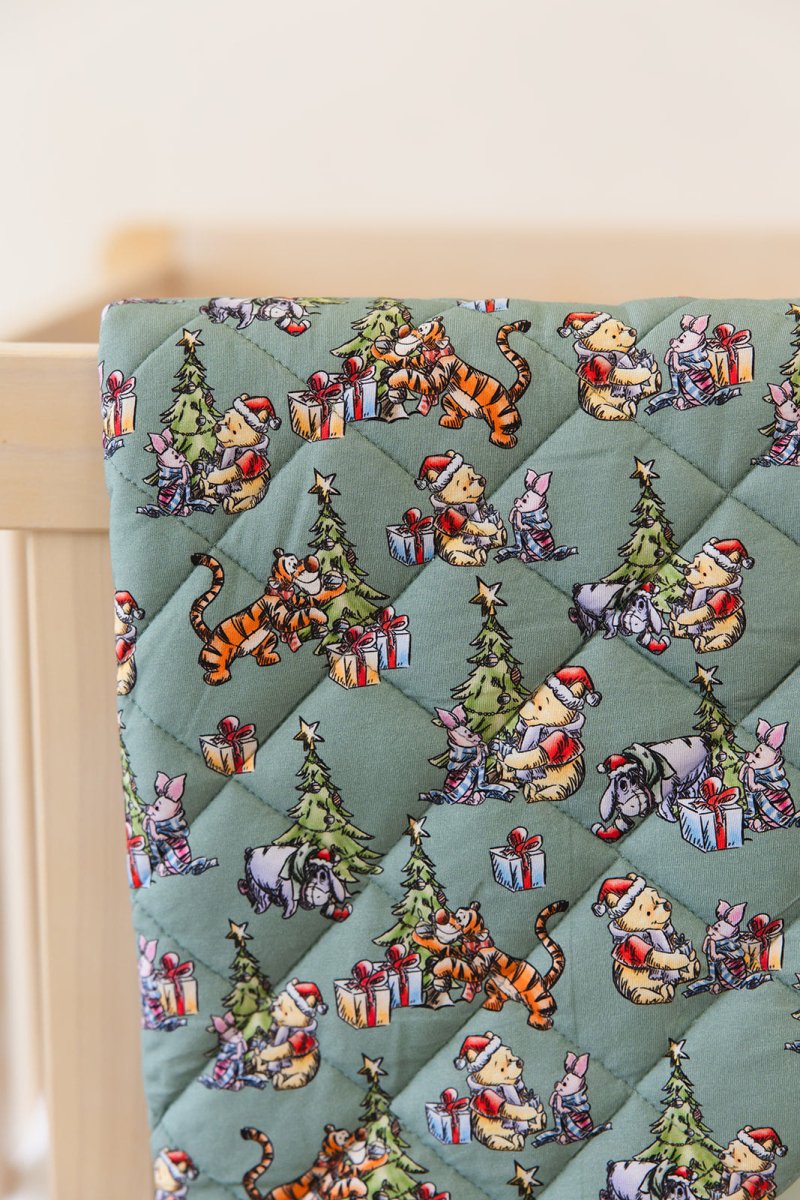 Holly Jolly Hunny Quilted Blanket - scoots