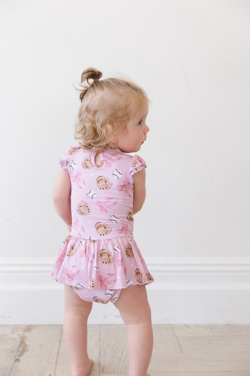 Home Run (P) Twirl Bodysuit Dress - scoots