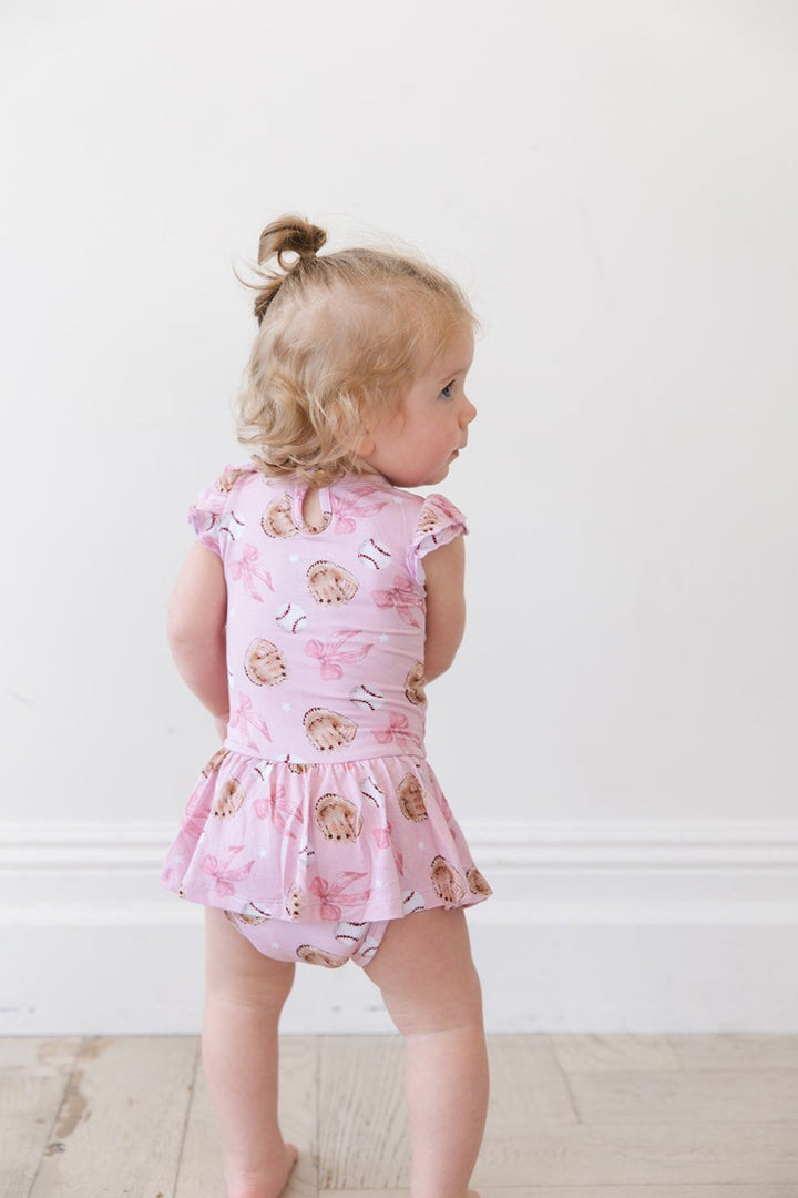 Home Run (P) Twirl Bodysuit Dress - scoots