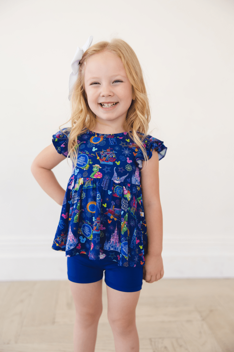 Main Street Peplum Biker Shorts Set - scoots