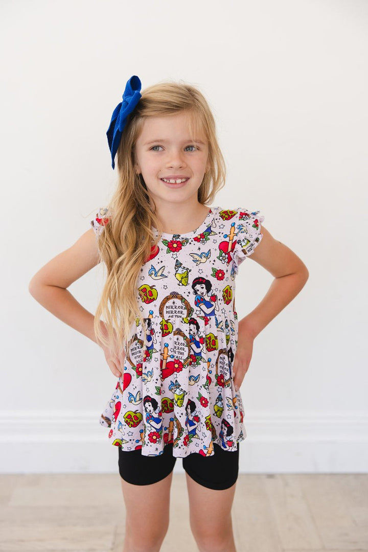 Mirror Mirror Peplum Biker Shorts Set - scoots