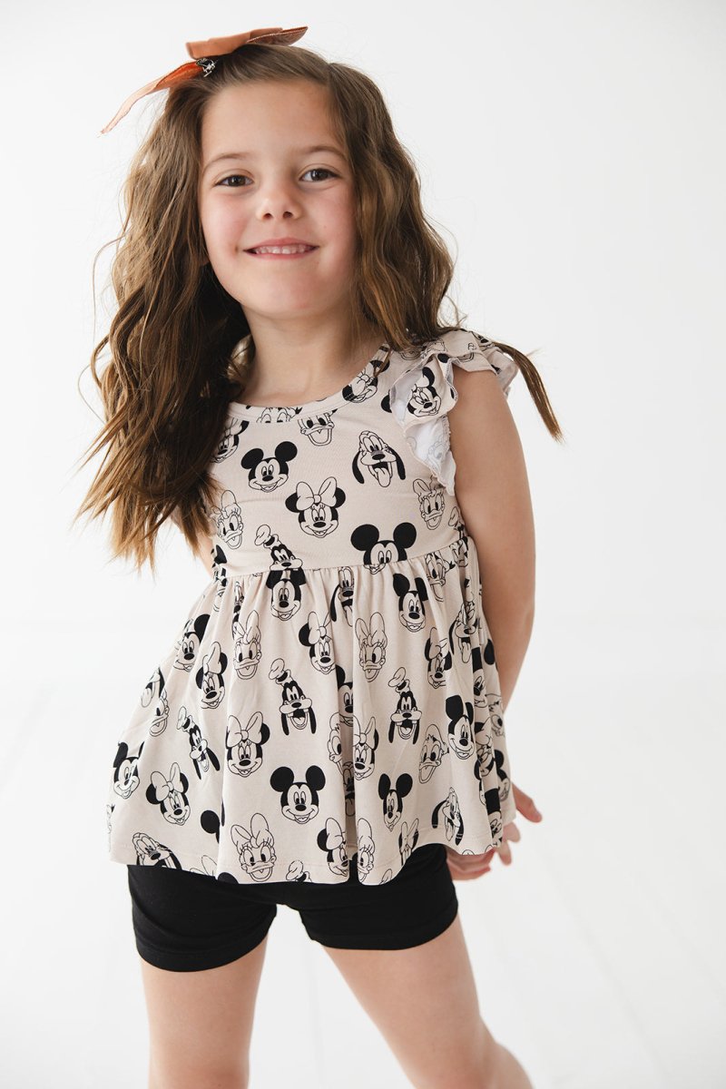 Mouse Mates Peplum Biker Shorts Set - scoots