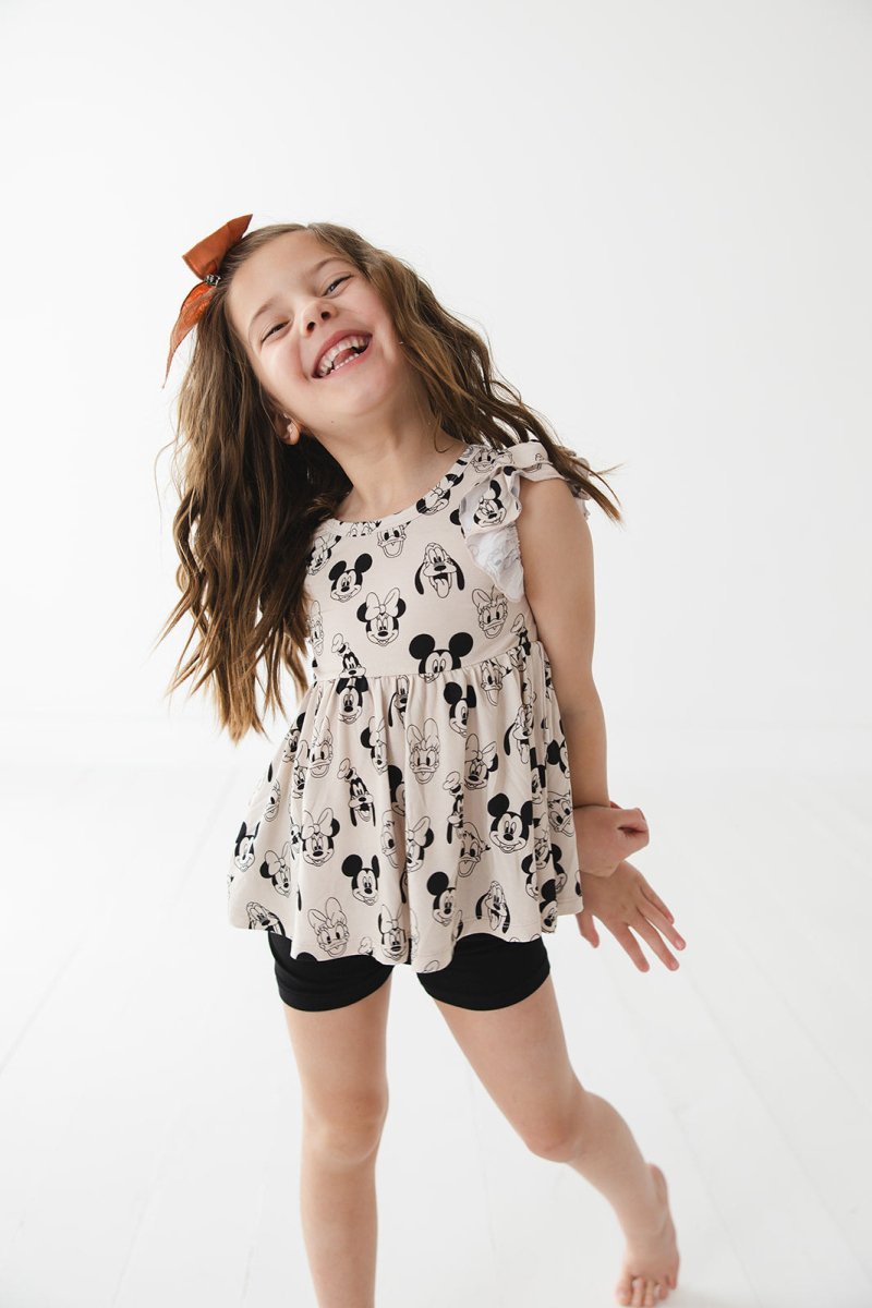 Mouse Mates Peplum Biker Shorts Set - scoots