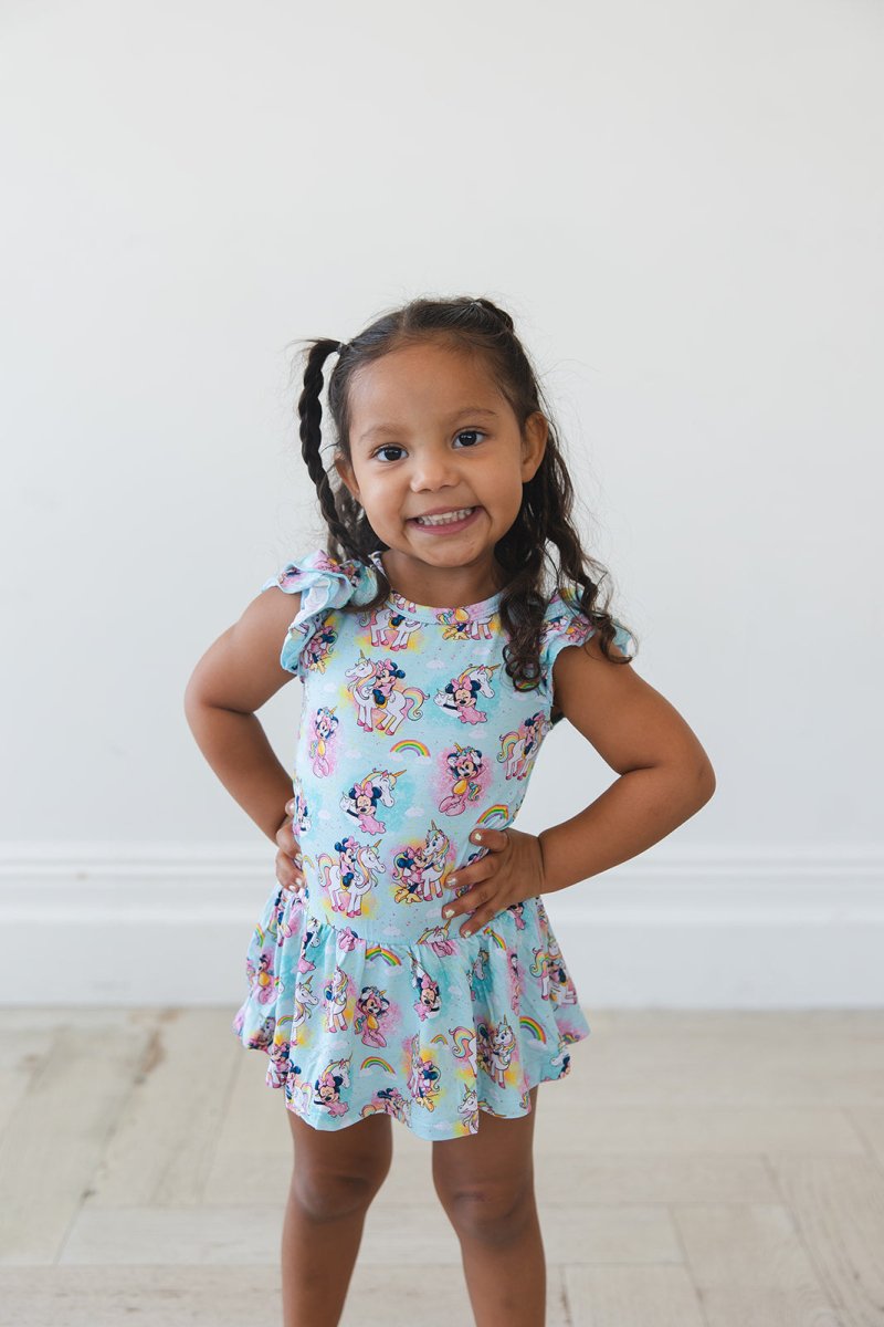 Rainbow Sky Twirl Bodysuit Dress - scoots