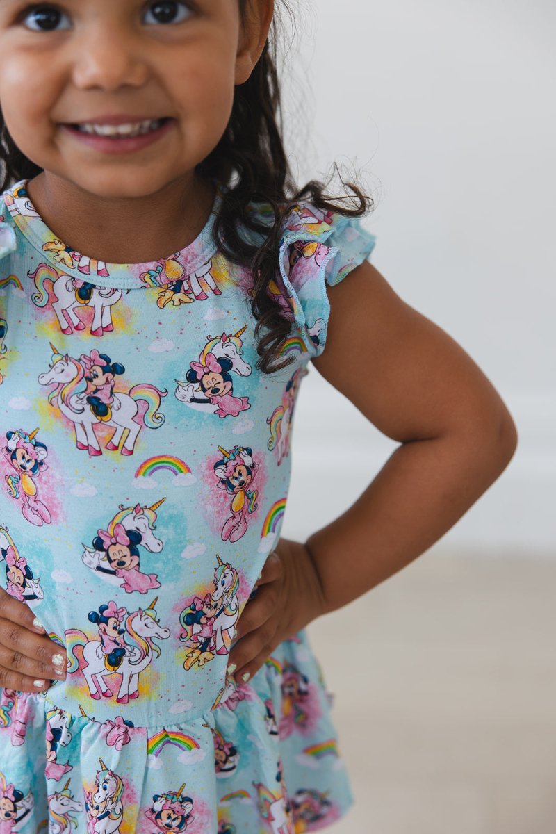 Rainbow Sky Twirl Bodysuit Dress - scoots