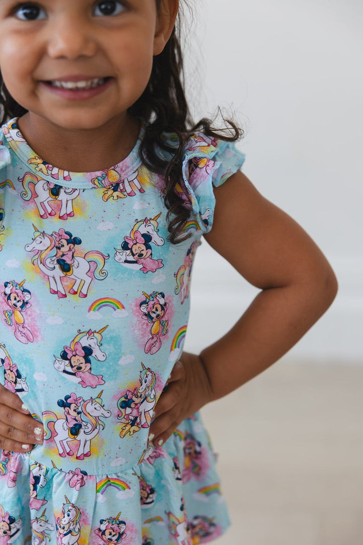 Rainbow Sky Twirl Bodysuit Dress - scoots