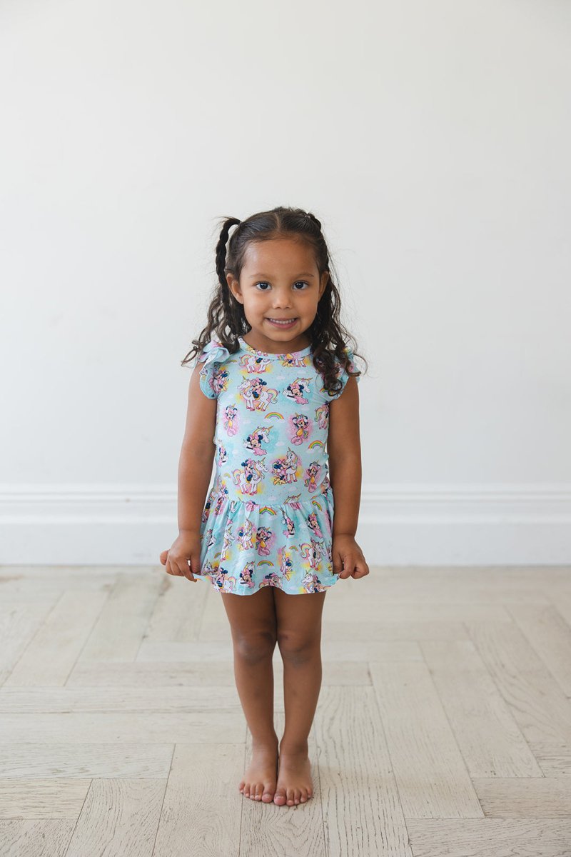 Rainbow Sky Twirl Bodysuit Dress - scoots