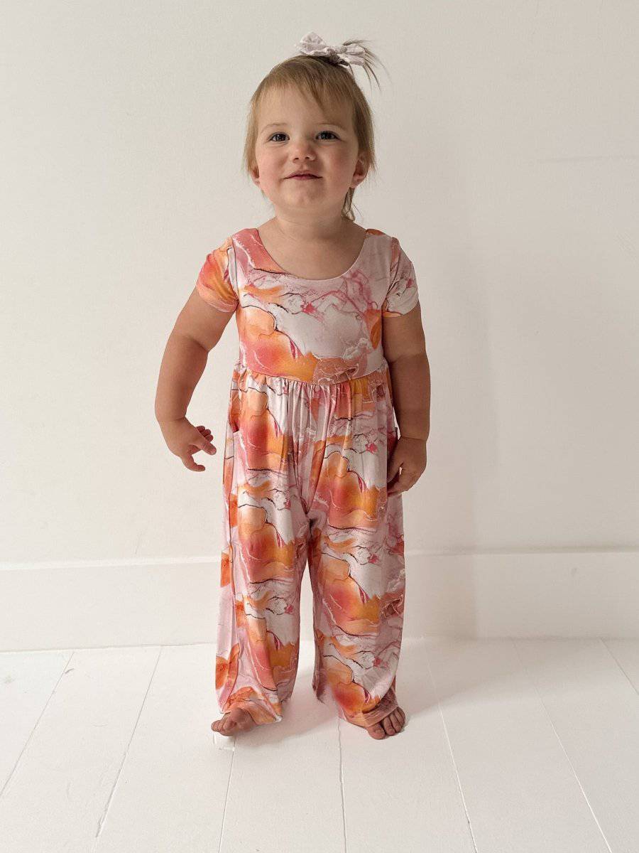 Rose Quartz Wide Leg Romper - scoots