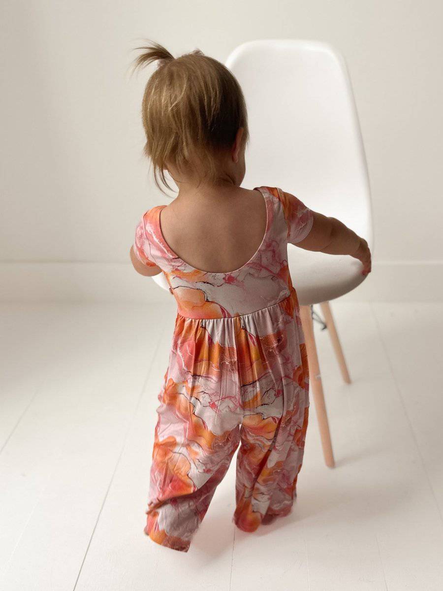 Rose Quartz Wide Leg Romper - scoots