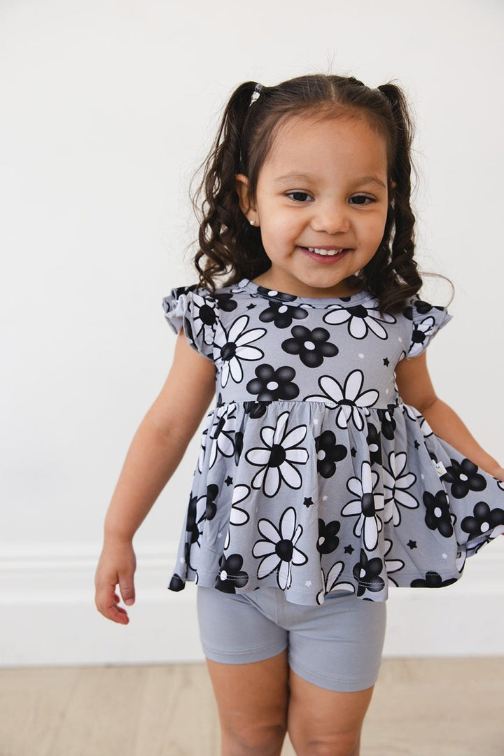 Shadow Peplum Biker Shorts Set - scoots