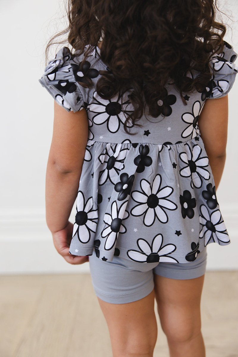 Shadow Peplum Biker Shorts Set - scoots