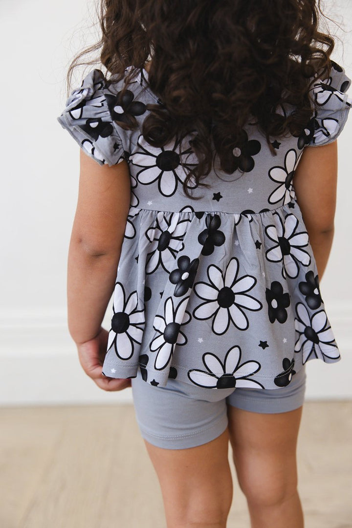 Shadow Peplum Biker Shorts Set - scoots