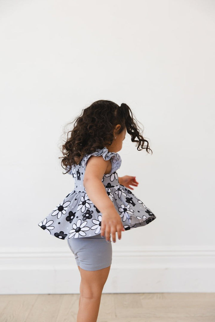 Shadow Peplum Biker Shorts Set - scoots