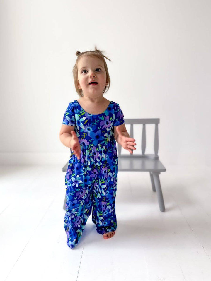 Violets are Blue Wide Leg Romper - scoots
