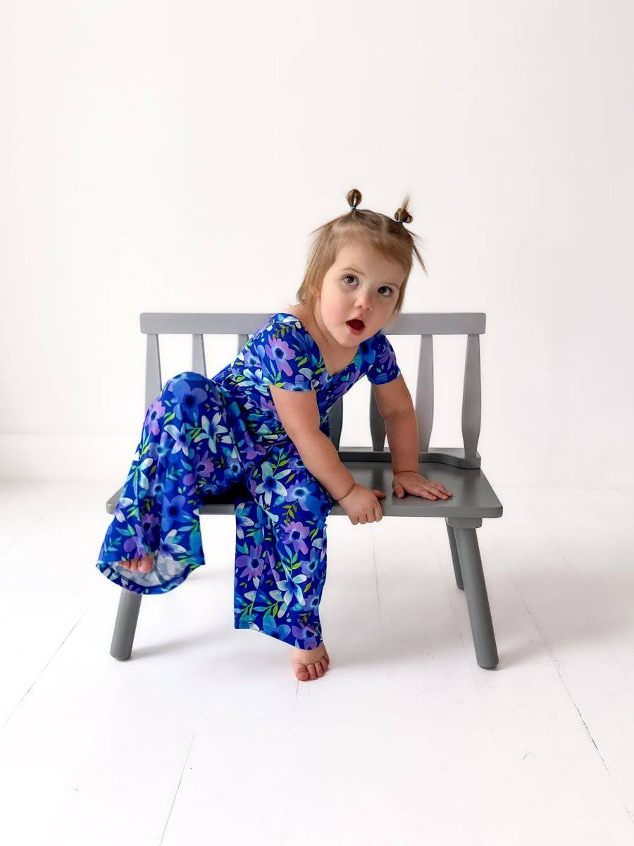 Violets are Blue Wide Leg Romper - scoots