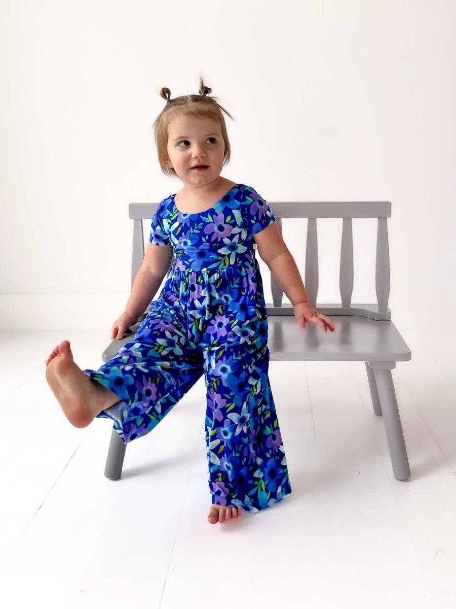 Violets are Blue Wide Leg Romper - scoots