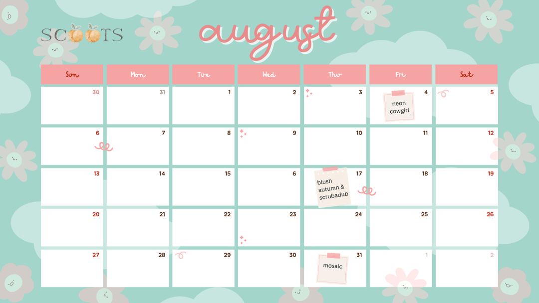 August 2023 Calendar - scoots