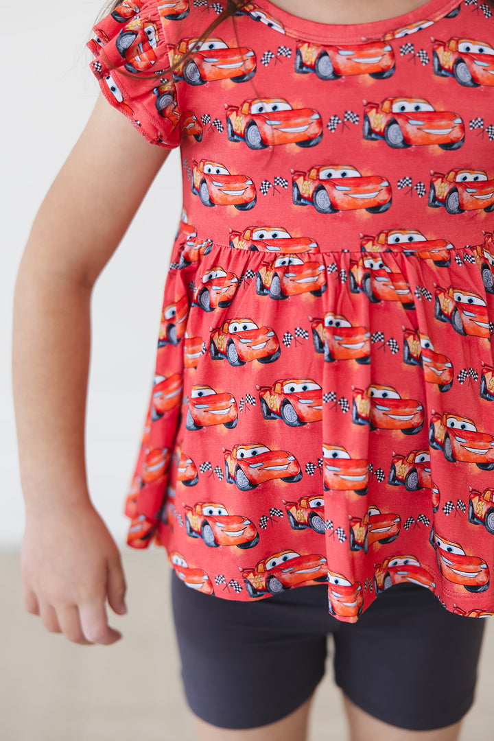 I Am Speed Peplum Biker Shorts Set