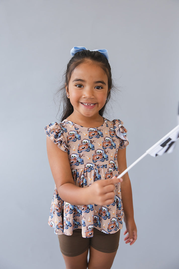 Tuh-Mater Peplum Biker Shorts Set