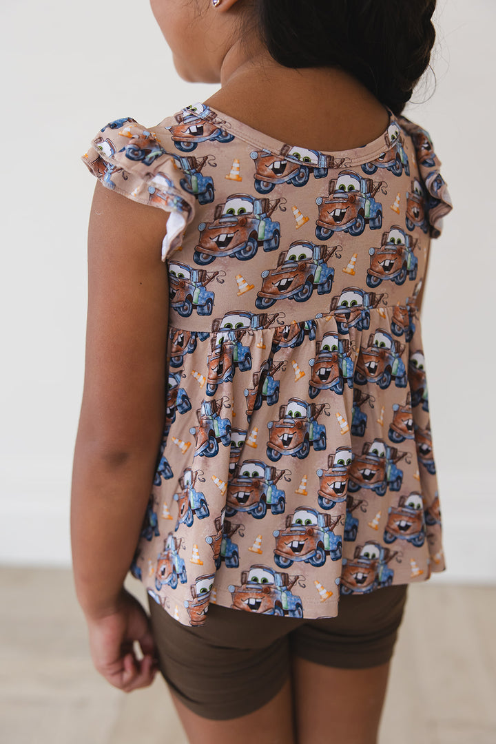 Tuh-Mater Peplum Biker Shorts Set