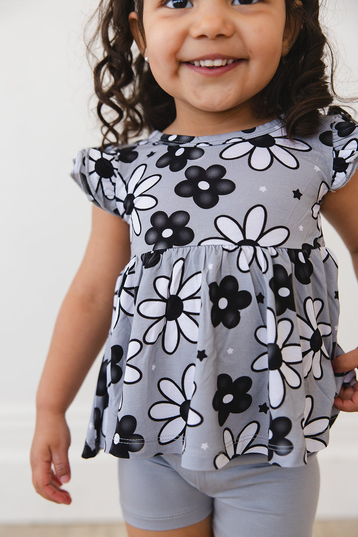 Shadow Peplum Biker Shorts Set