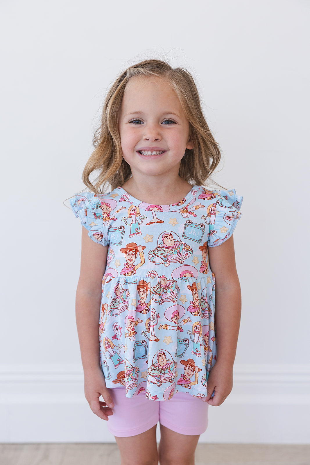 Bonnie's Room Peplum Biker Shorts Set