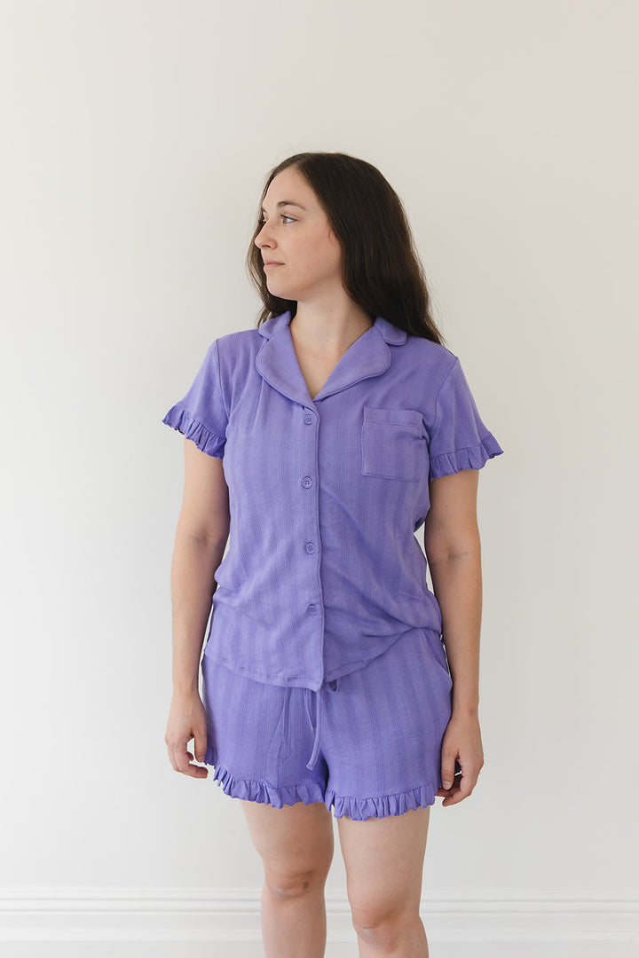 Periwinkle Pointelle Women's Pajama Set