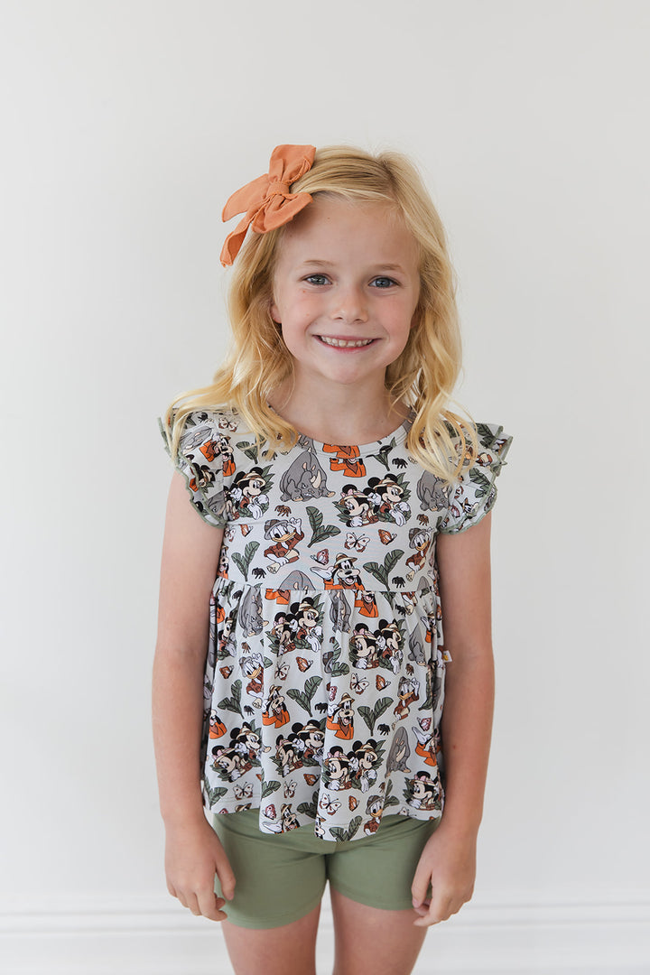 Safari Peplum Biker Shorts Set