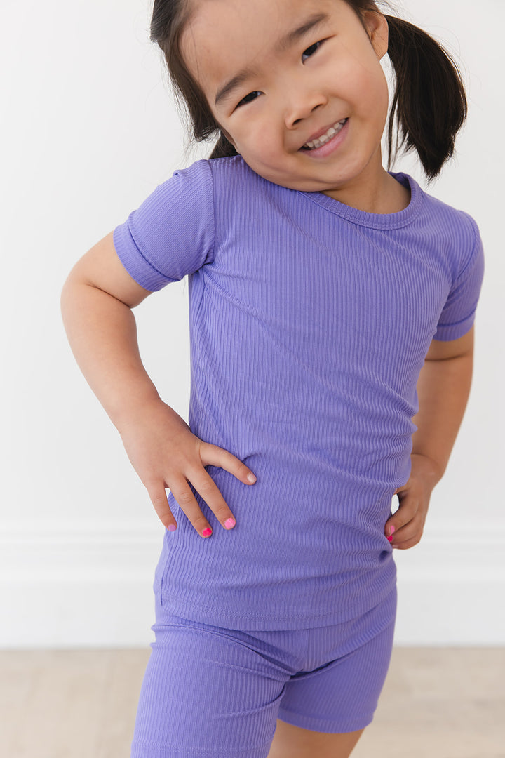 Periwinkle Ribbed Short Jams