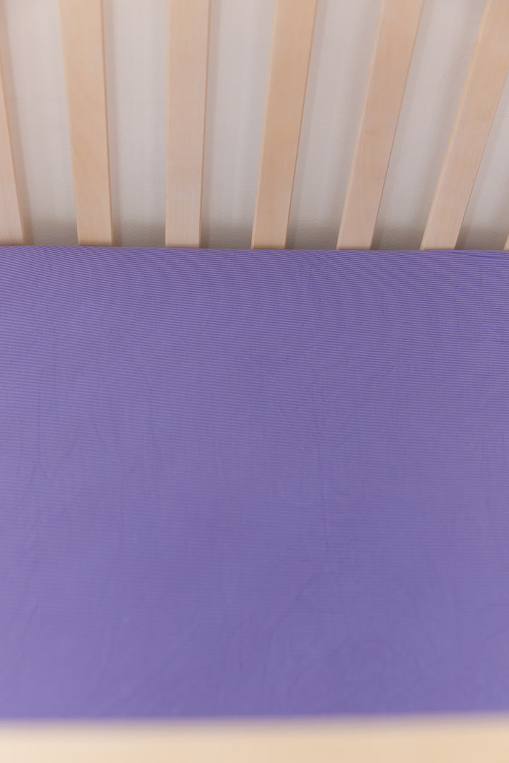 Periwinkle Ribbed Crib Sheet