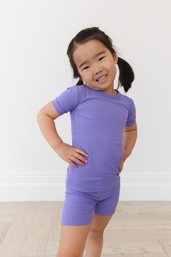 Periwinkle Ribbed Short Jams