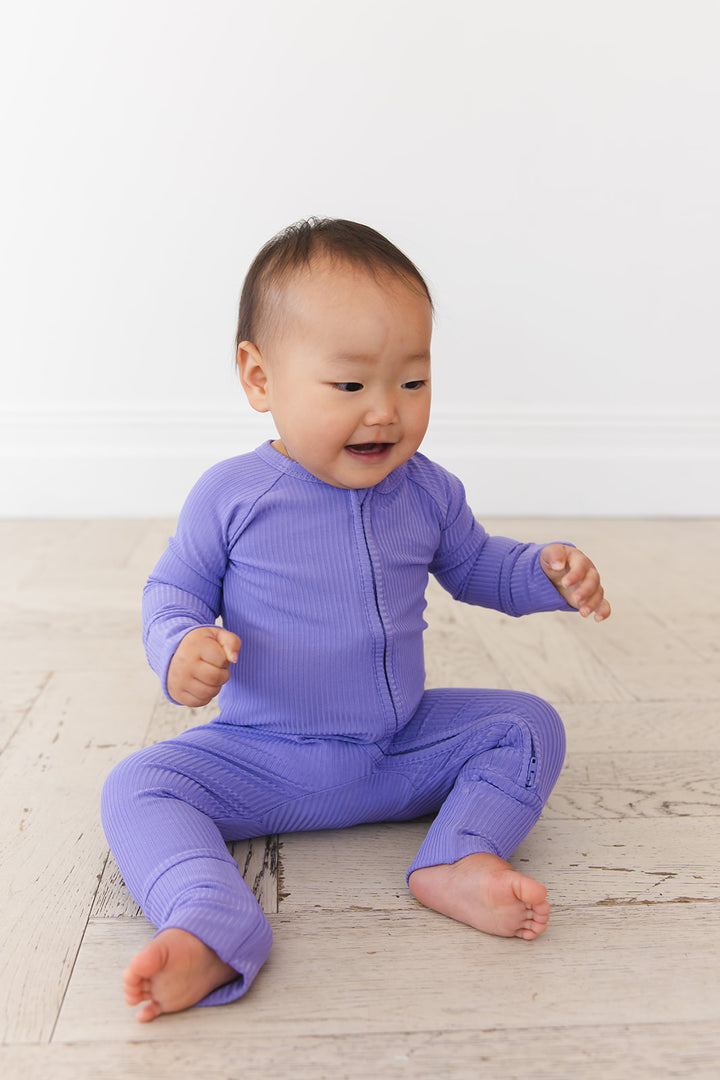Periwinkle Ribbed Zippy