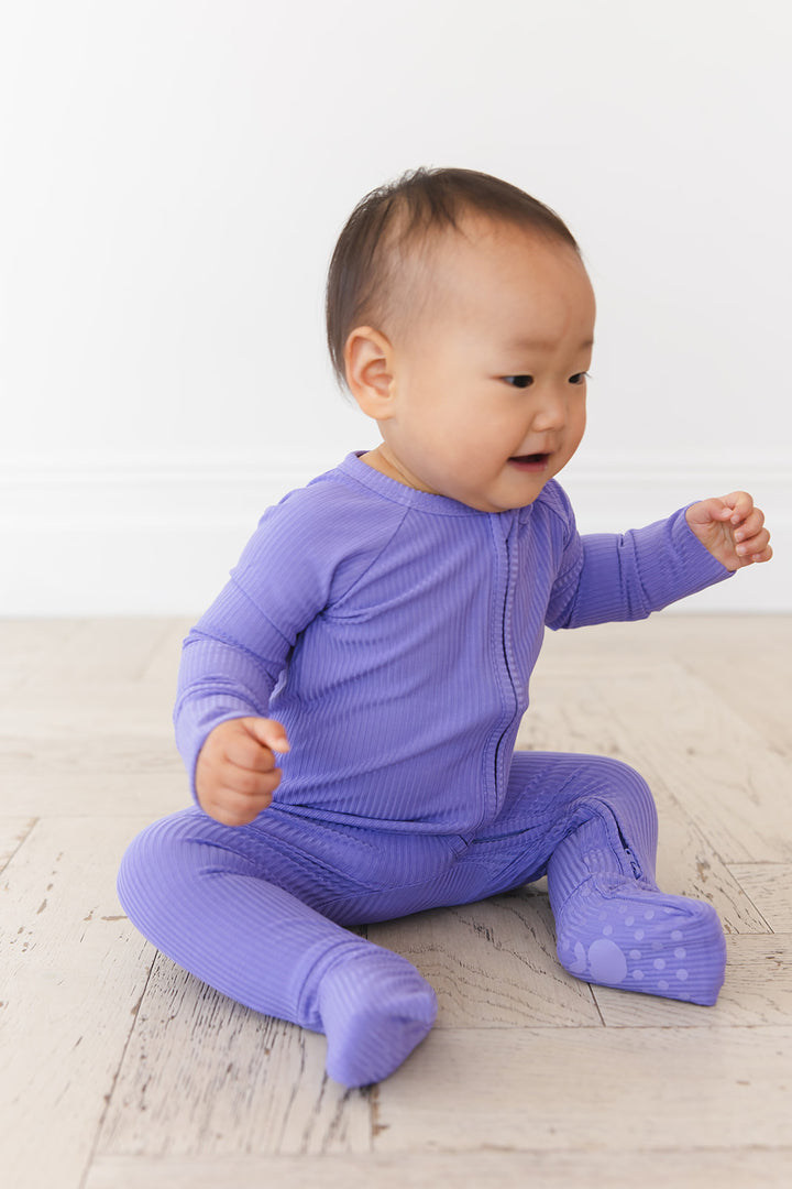 Periwinkle Ribbed Zippy
