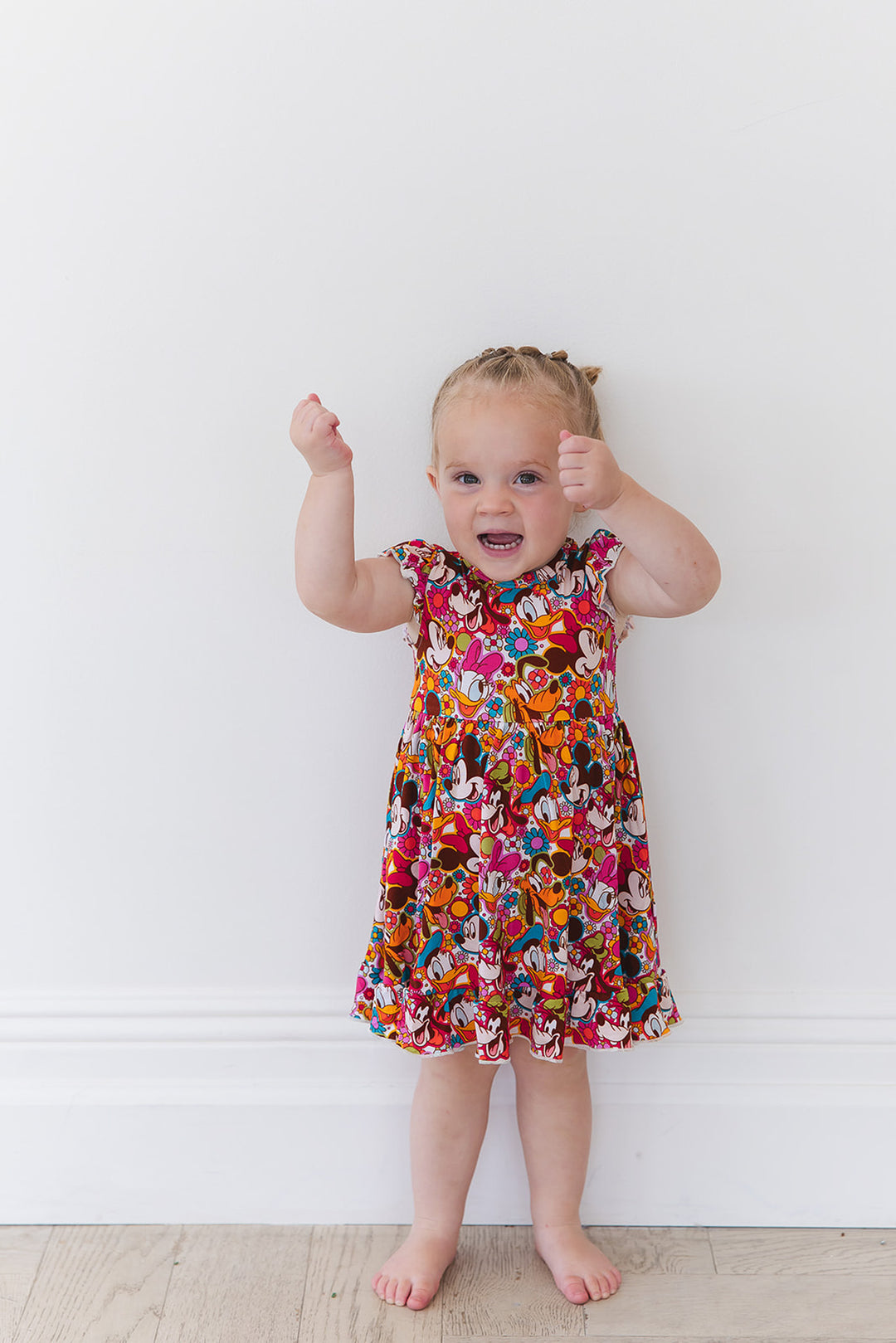 Flower Power Ruffled Twirl Bodysuit Dress