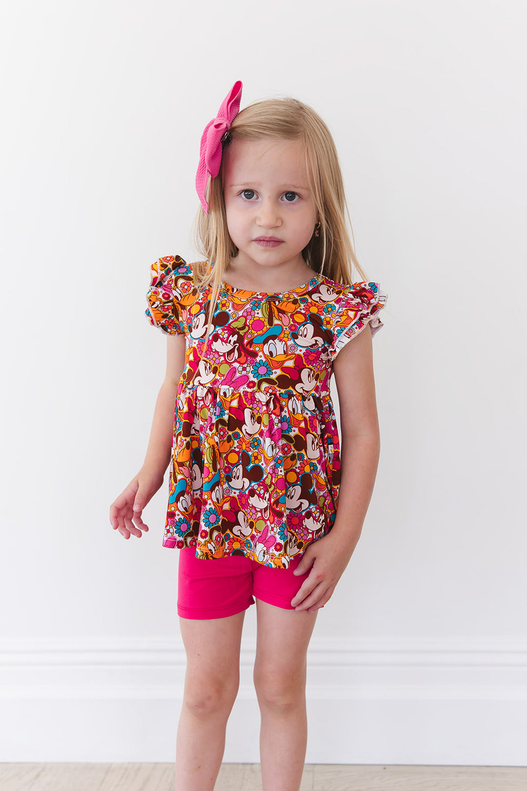 Flower Power Peplum Biker Shorts Set