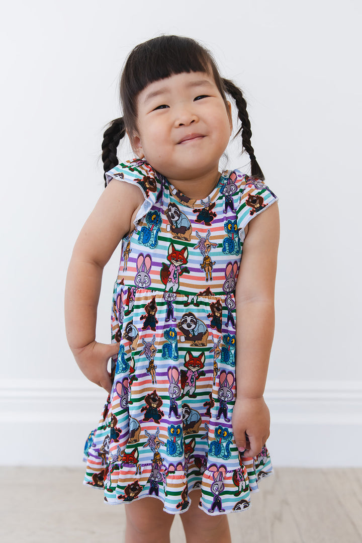 Zoo Ruffled Twirl Bodysuit Dress