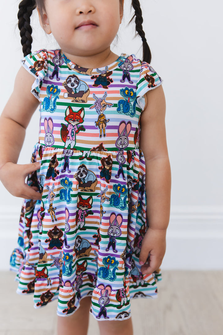 Zoo Ruffled Twirl Bodysuit Dress