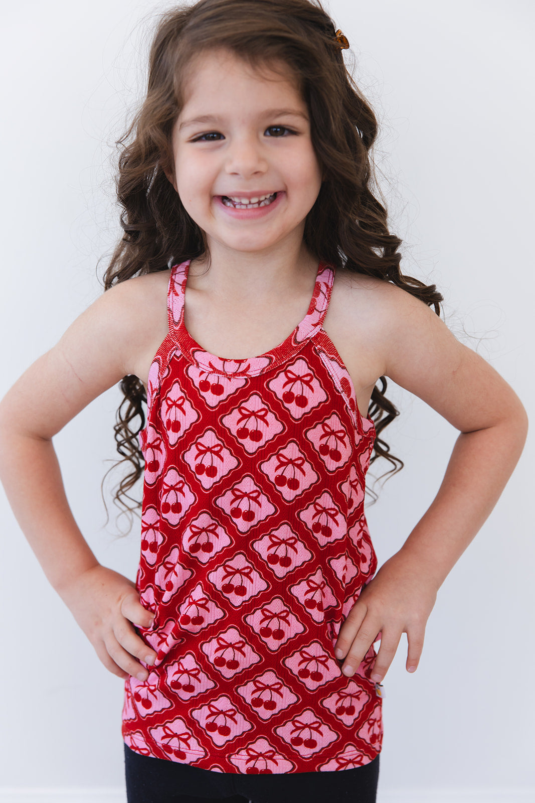 Cherry Kisses Pointelle Halter Tank Top