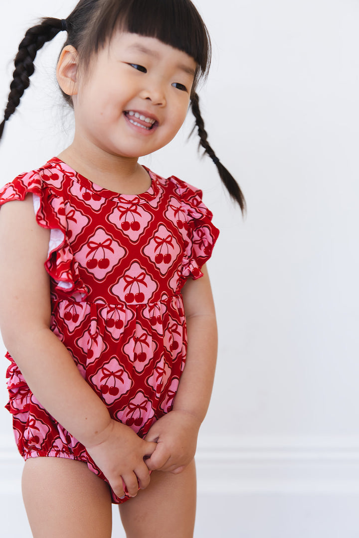 Cherry Kisses Bubble Romper