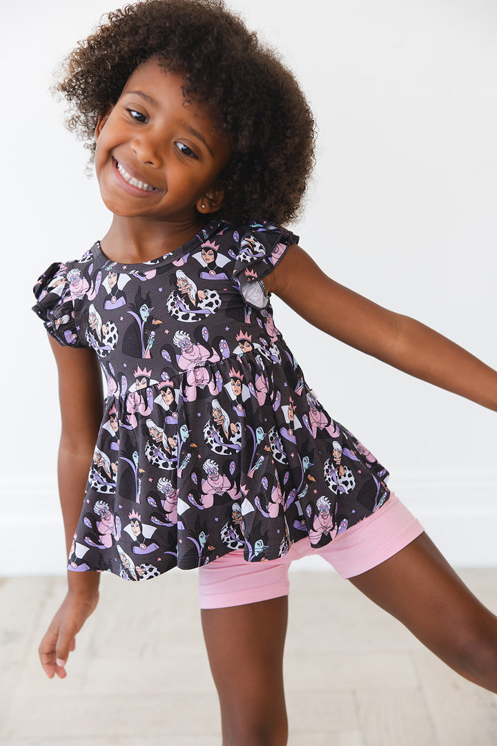 Villainous Peplum Biker Shorts Set