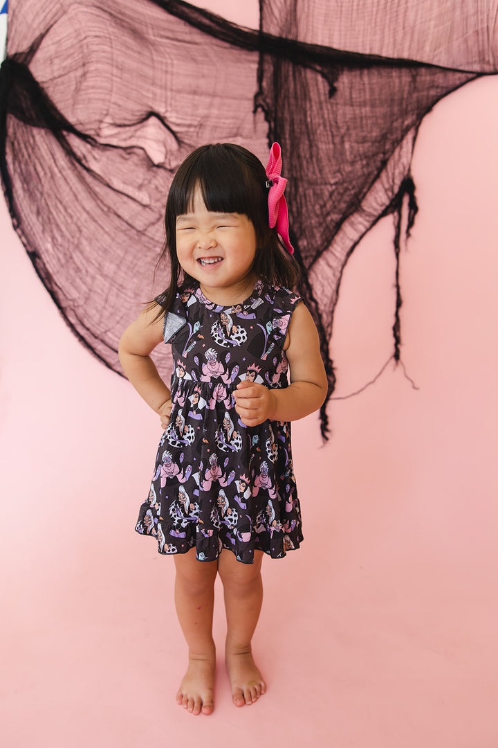 Villainous Ruffled Twirl Bodysuit Dress