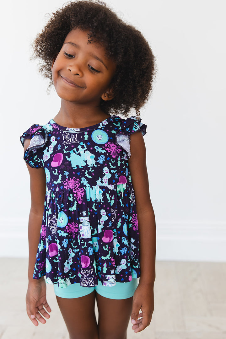 Foolish Mortals Peplum Biker Shorts Set