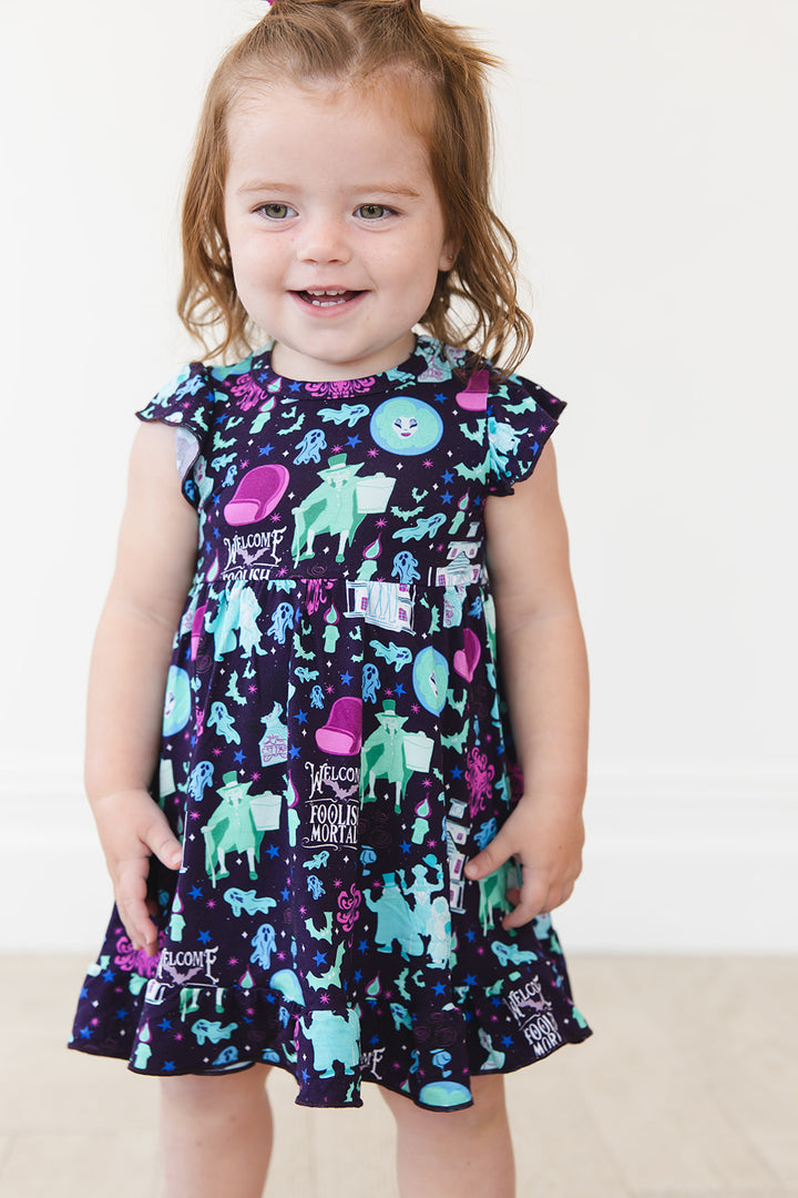 Foolish Mortals Ruffled Twirl Bodysuit Dress