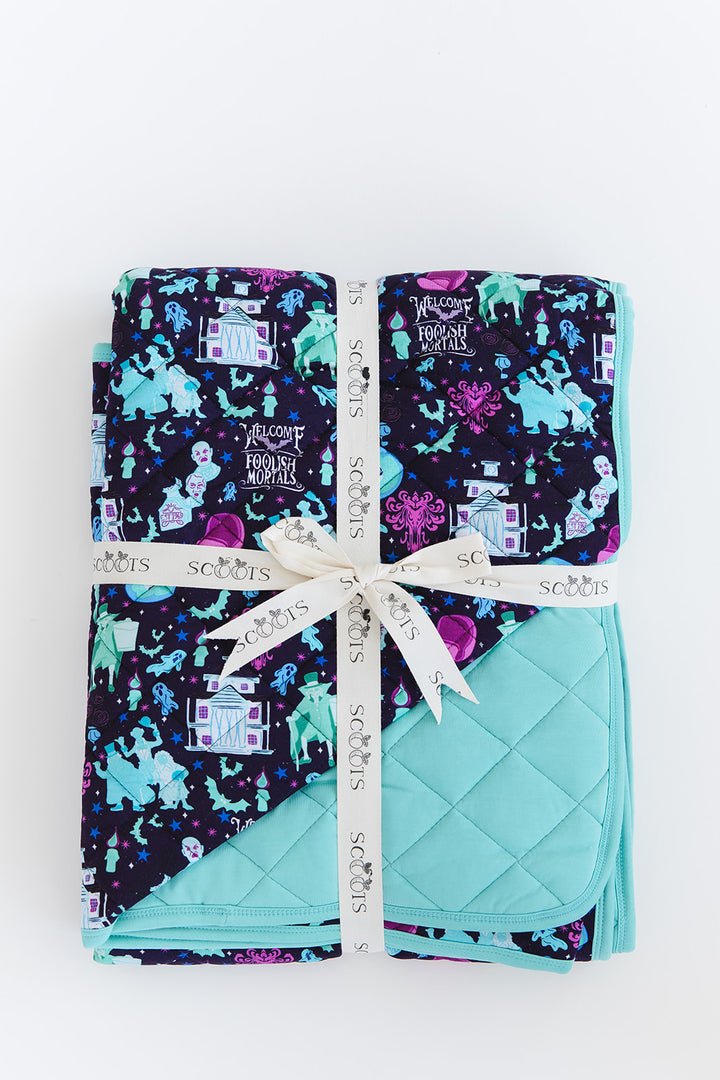Foolish Mortals Quilted Blanket