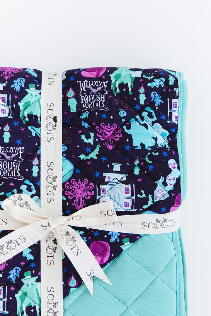 Foolish Mortals Quilted Blanket