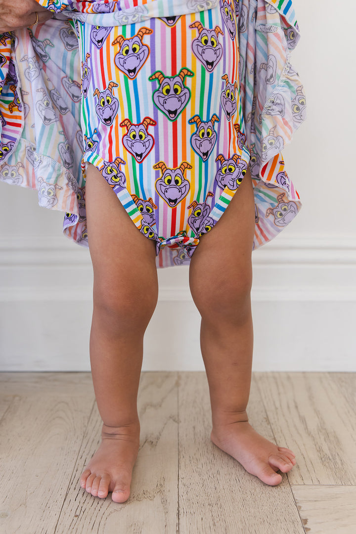 Figment Ruffled Twirl Bodysuit Dress