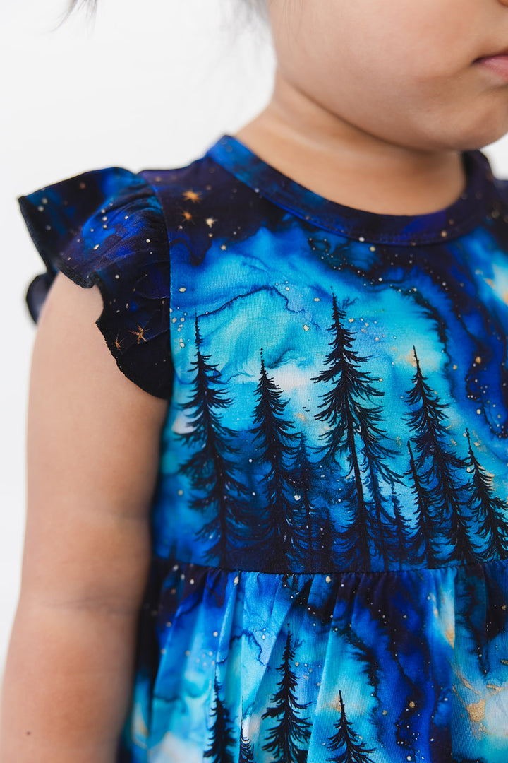 Moonlit Ruffled Twirl Bodysuit Dress