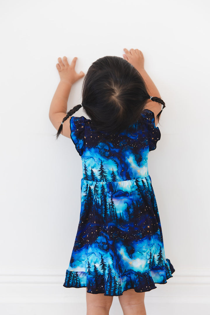 Moonlit Ruffled Twirl Bodysuit Dress
